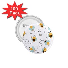 Bee Art Pattern Design Wallpaper Background Print 1.75  Buttons (100 pack) 