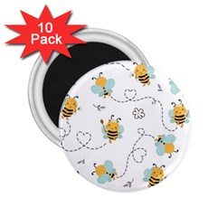 Bee Art Pattern Design Wallpaper Background Print 2.25  Magnets (10 pack) 