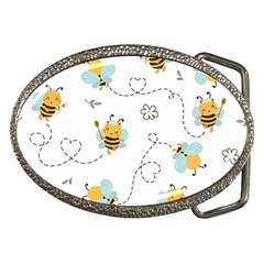 Bee Art Pattern Design Wallpaper Background Print Belt Buckles