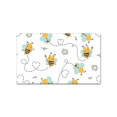 Bee Art Pattern Design Wallpaper Background Print Sticker (Rectangular)