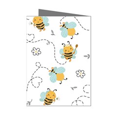 Bee Art Pattern Design Wallpaper Background Print Mini Greeting Cards (Pkg of 8)