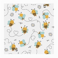 Bee Art Pattern Design Wallpaper Background Print Medium Glasses Cloth (2 Sides)