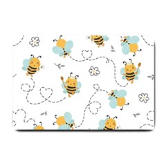 Bee Art Pattern Design Wallpaper Background Print Small Doormat