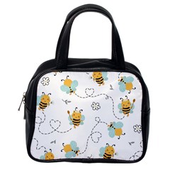 Bee Art Pattern Design Wallpaper Background Print Classic Handbag (one Side) by uniart180623