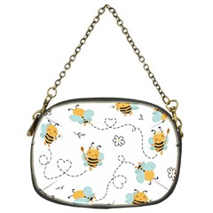 Bee Art Pattern Design Wallpaper Background Print Chain Purse (One Side)