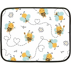 Bee Art Pattern Design Wallpaper Background Print Fleece Blanket (Mini)