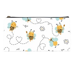 Bee Art Pattern Design Wallpaper Background Print Pencil Case