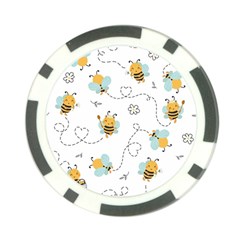 Bee Art Pattern Design Wallpaper Background Print Poker Chip Card Guard (10 pack)