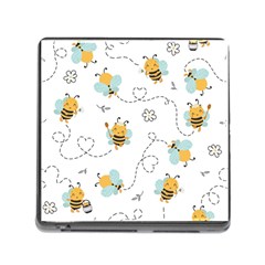 Bee Art Pattern Design Wallpaper Background Print Memory Card Reader (Square 5 Slot)