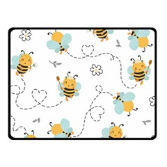 Bee Art Pattern Design Wallpaper Background Print Fleece Blanket (Small)