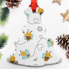 Bee Art Pattern Design Wallpaper Background Print Ornament (Christmas Tree) 