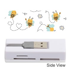 Bee Art Pattern Design Wallpaper Background Print Memory Card Reader (Stick)