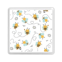 Bee Art Pattern Design Wallpaper Background Print Memory Card Reader (Square)