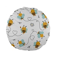 Bee Art Pattern Design Wallpaper Background Print Standard 15  Premium Round Cushions