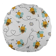 Bee Art Pattern Design Wallpaper Background Print Large 18  Premium Round Cushions