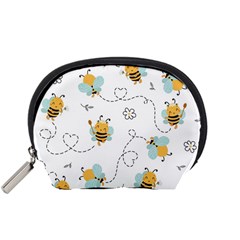 Bee Art Pattern Design Wallpaper Background Print Accessory Pouch (small) by uniart180623