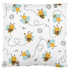 Bee Art Pattern Design Wallpaper Background Print Standard Premium Plush Fleece Cushion Case (One Side)