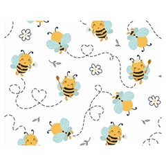 Bee Art Pattern Design Wallpaper Background Print Two Sides Premium Plush Fleece Blanket (Medium)