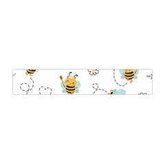 Bee Art Pattern Design Wallpaper Background Print Premium Plush Fleece Scarf (Mini)