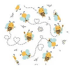 Bee Art Pattern Design Wallpaper Background Print Wooden Puzzle Hexagon