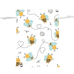 Bee Art Pattern Design Wallpaper Background Print Lightweight Drawstring Pouch (XL)