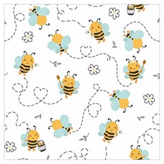 Bee Art Pattern Design Wallpaper Background Print Lightweight Scarf 