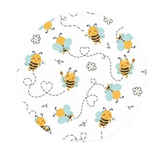 Bee Art Pattern Design Wallpaper Background Print Mini Round Pill Box (pack Of 3) by uniart180623