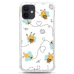 Bee Art Pattern Design Wallpaper Background Print iPhone 12 mini TPU UV Print Case	