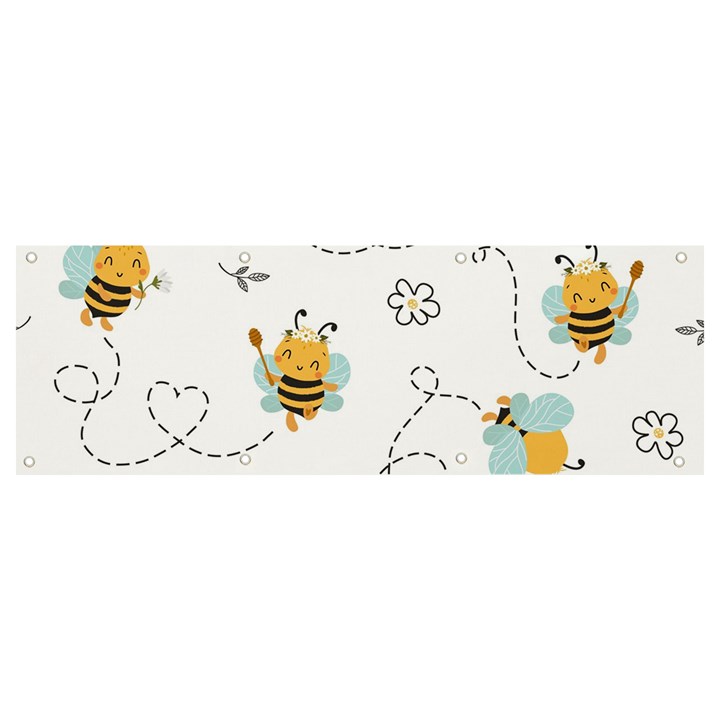 Bee Art Pattern Design Wallpaper Background Print Banner and Sign 9  x 3 