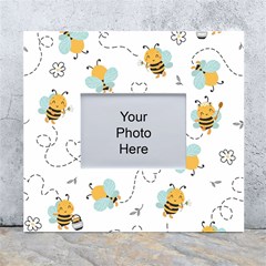 Bee Art Pattern Design Wallpaper Background Print White Wall Photo Frame 5  X 7  by uniart180623