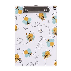 Bee Art Pattern Design Wallpaper Background Print A5 Acrylic Clipboard