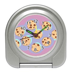 Cookies Chocolate Chips Chocolate Cookies Sweets Travel Alarm Clock by uniart180623