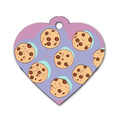 Cookies Chocolate Chips Chocolate Cookies Sweets Dog Tag Heart (two Sides) by uniart180623