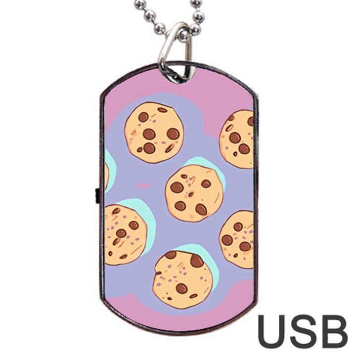 Cookies Chocolate Chips Chocolate Cookies Sweets Dog Tag USB Flash (Two Sides)