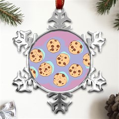 Cookies Chocolate Chips Chocolate Cookies Sweets Metal Small Snowflake Ornament by uniart180623