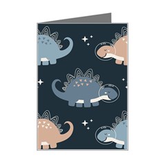 Dino Art Pattern Design Wallpaper Background Mini Greeting Card by uniart180623