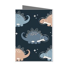 Dino Art Pattern Design Wallpaper Background Mini Greeting Cards (pkg Of 8) by uniart180623