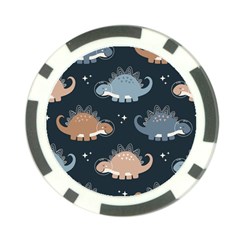 Dino Art Pattern Design Wallpaper Background Poker Chip Card Guard (10 Pack) by uniart180623