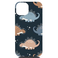 Dino Art Pattern Design Wallpaper Background Iphone 14 Black Uv Print Case by uniart180623