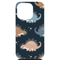 Dino Art Pattern Design Wallpaper Background Iphone 14 Pro Black Uv Print Case by uniart180623