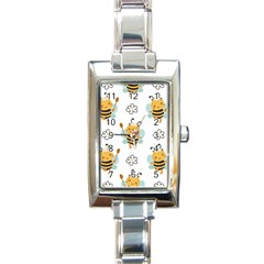 Art Bee Pattern Design Wallpaper Background Rectangle Italian Charm Watch