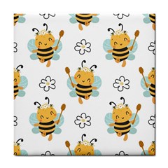 Art Bee Pattern Design Wallpaper Background Tile Coaster by uniart180623