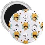 Art Bee Pattern Design Wallpaper Background 3  Magnets Front