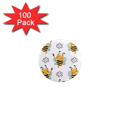 Art Bee Pattern Design Wallpaper Background 1  Mini Magnets (100 Pack)  by uniart180623