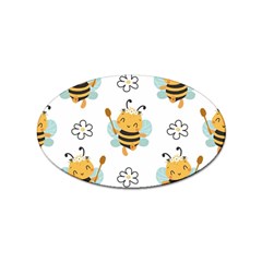 Art Bee Pattern Design Wallpaper Background Sticker Oval (10 Pack) by uniart180623