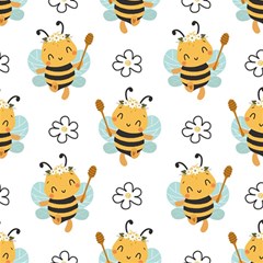 Art Bee Pattern Design Wallpaper Background Play Mat (square) by uniart180623