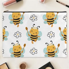 Art Bee Pattern Design Wallpaper Background Cosmetic Bag (xxxl) by uniart180623