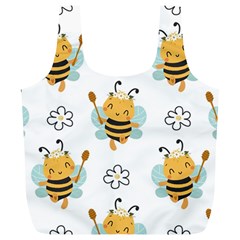 Art Bee Pattern Design Wallpaper Background Full Print Recycle Bag (xl)