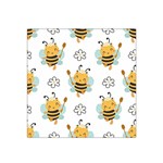 Art Bee Pattern Design Wallpaper Background Satin Bandana Scarf 22  x 22  Front