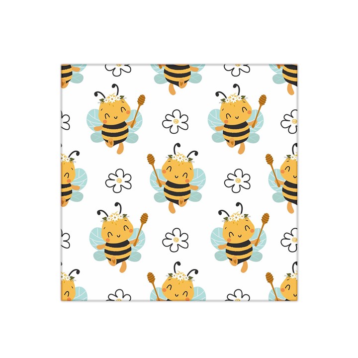 Art Bee Pattern Design Wallpaper Background Satin Bandana Scarf 22  x 22 